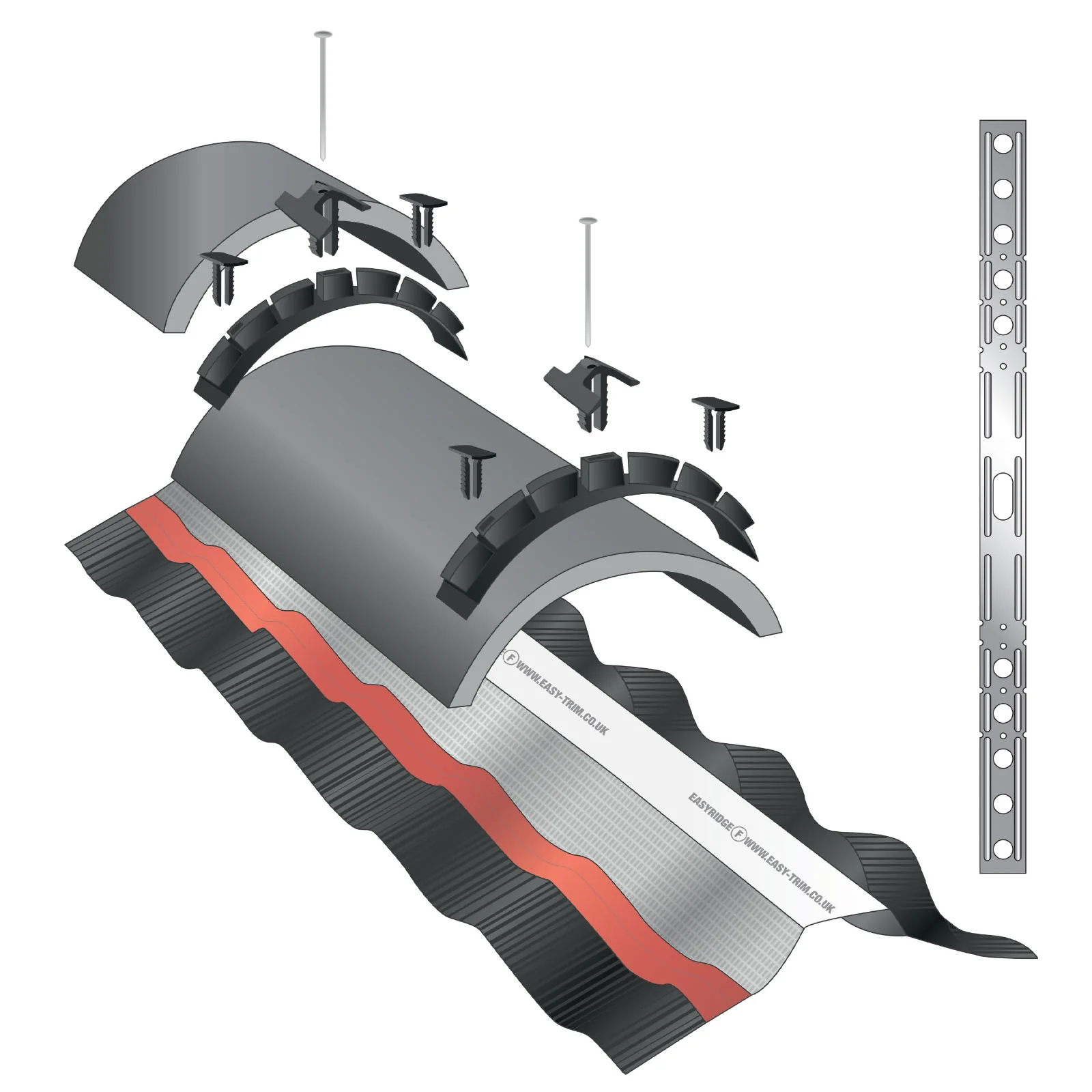 10m EasyRidge F PLUS Dry Fix Ridge Kit - Image 3