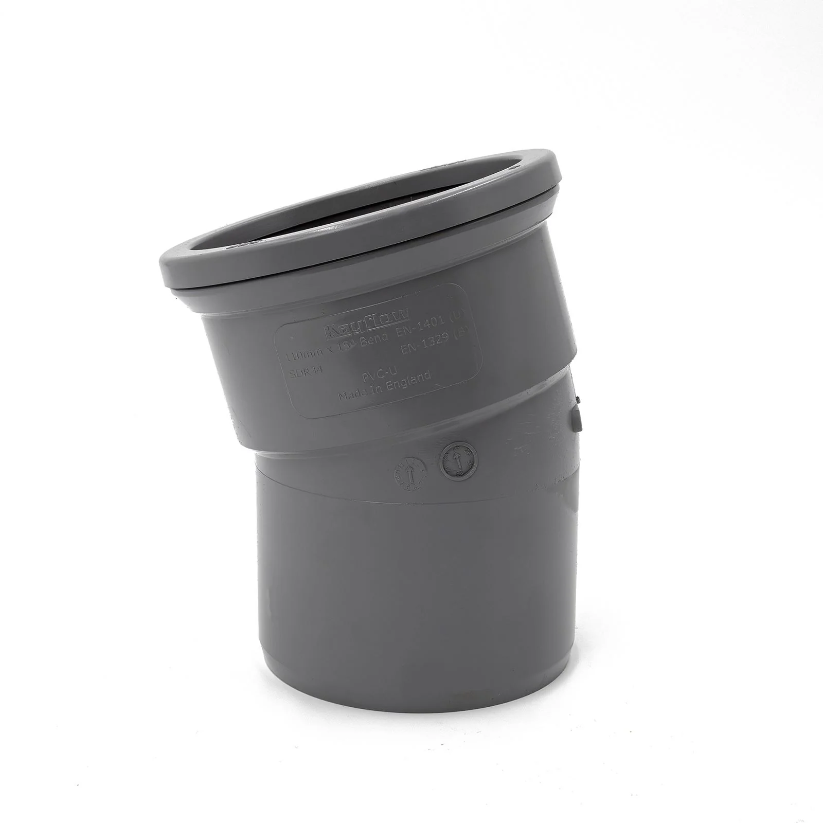 110mm Soil 15° Bend (Single Socket) - Image 7