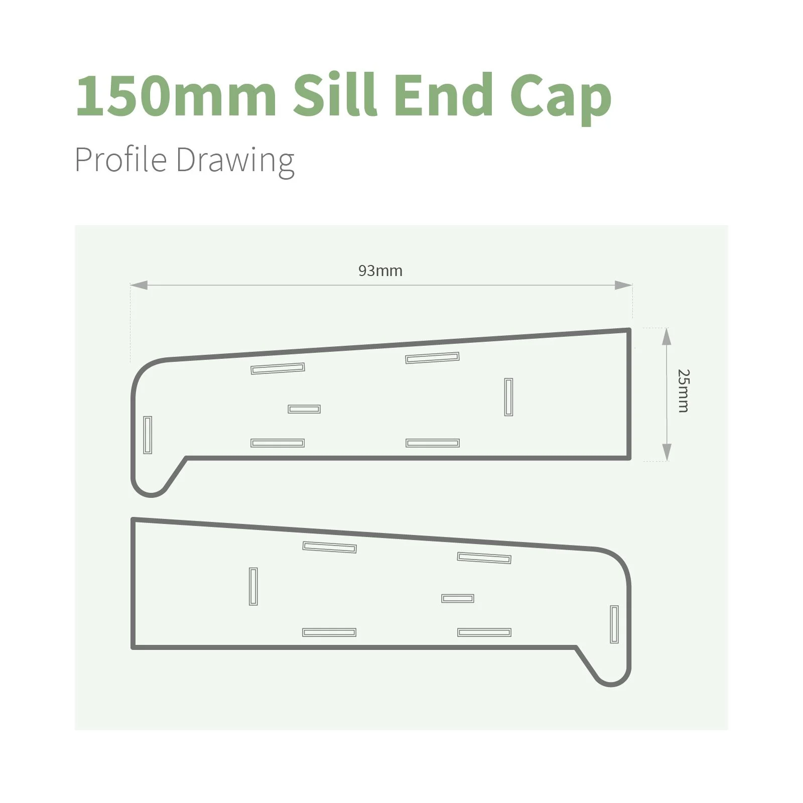 150mm Profile 22 Window Sill End Caps - Image 2