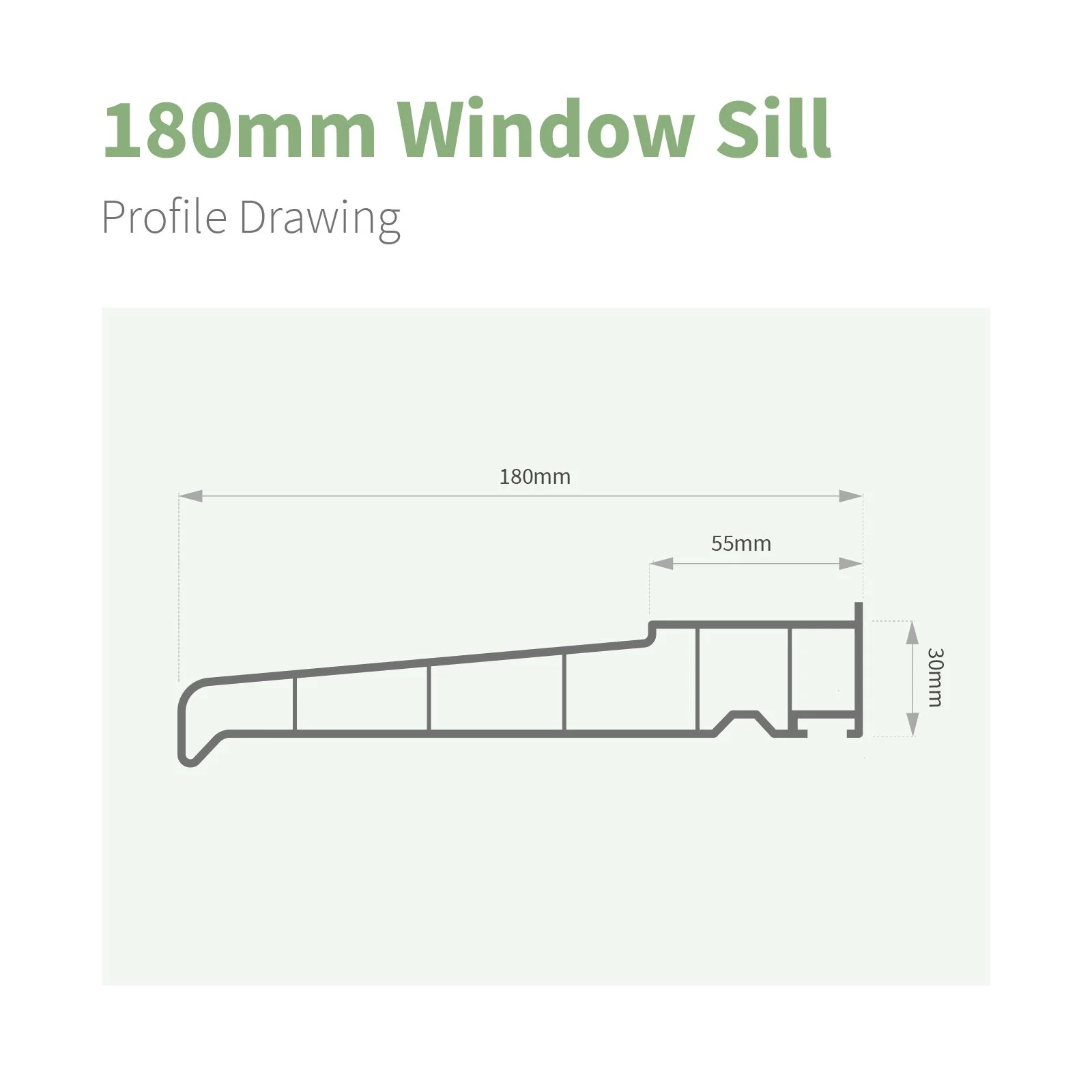 180mm Profile 22 Window Sill (with End Caps) - Image 4