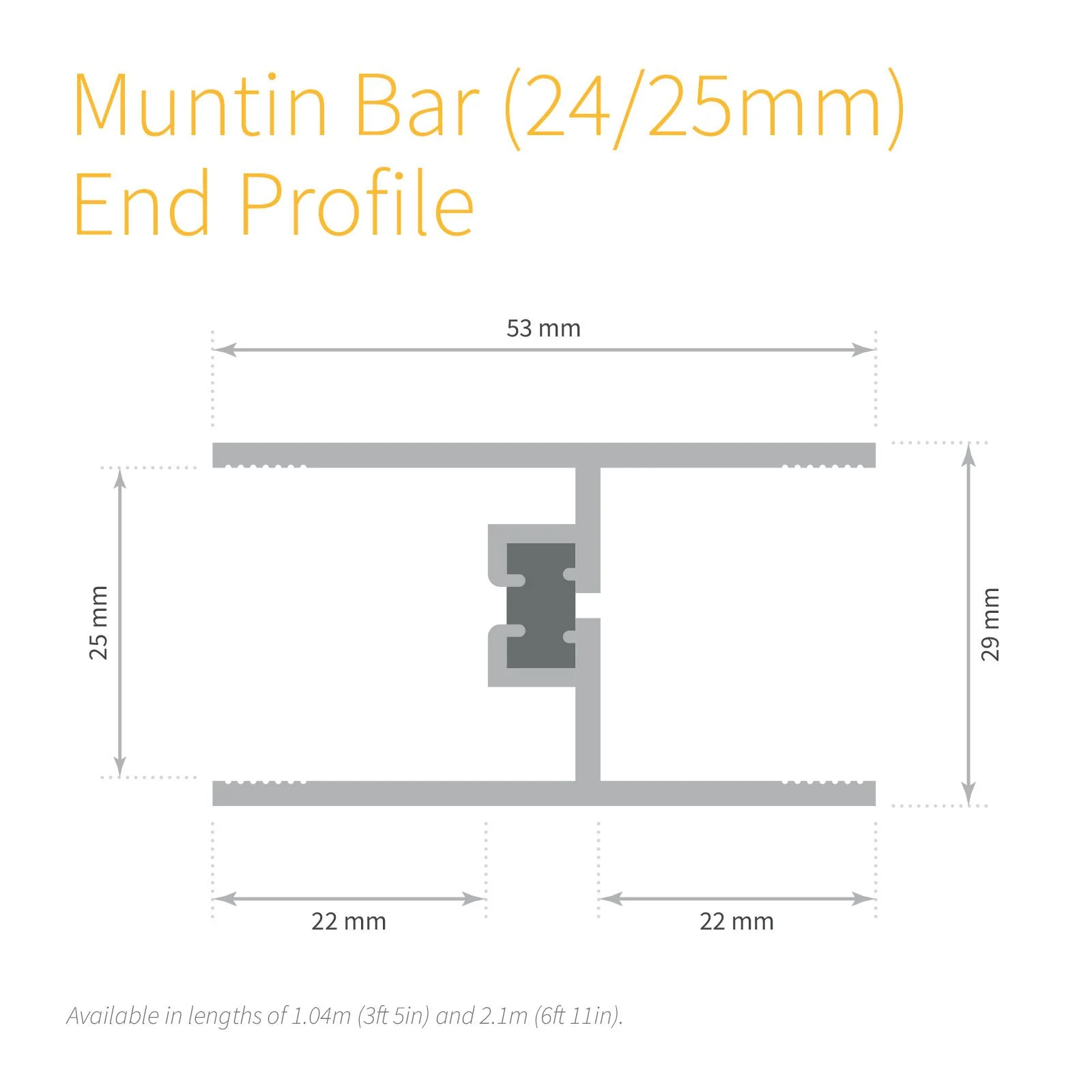 24/25mm Aluminium Muntin Bar (2.1m) - Image 4