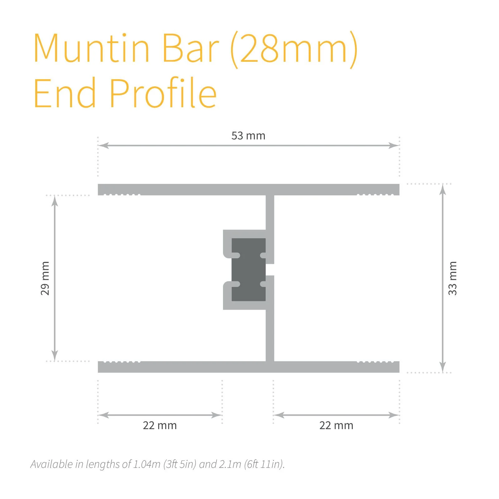 28mm Aluminium Muntin Bar (1m) - Image 4