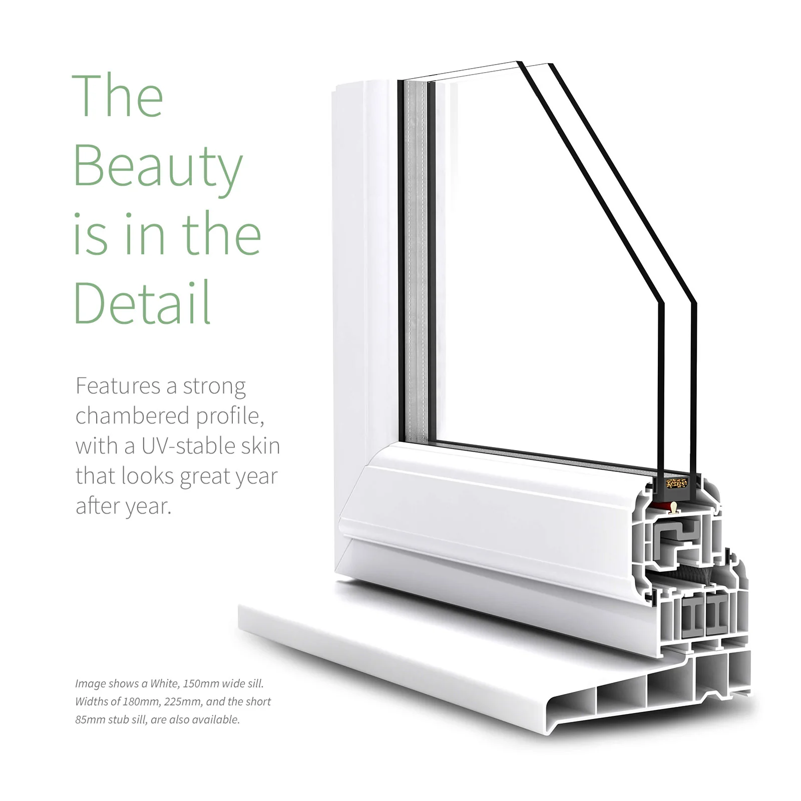 85mm Profile 22 Stub Window Sill (with End Caps) - Image 25