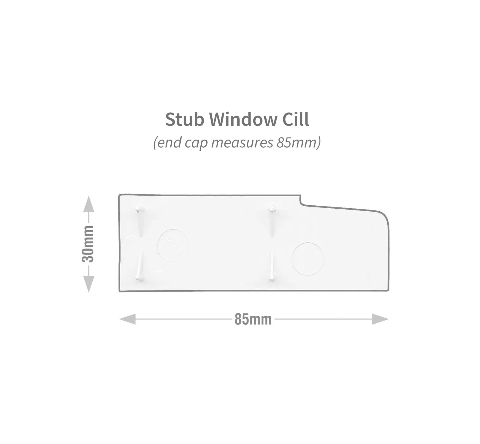 85mm Stub Sill End Caps (Pair) - Image 2