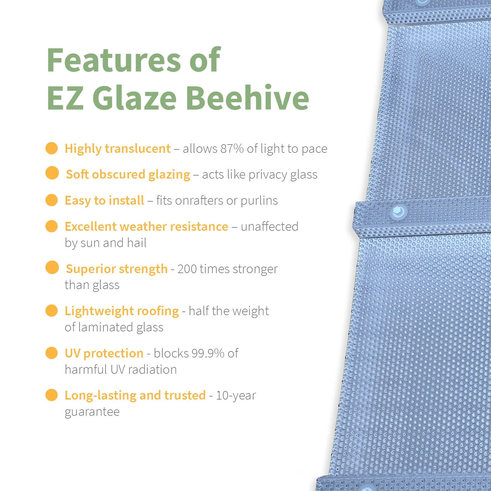 EZ Glaze Beehive Polycarbonate Sheet - Image 6