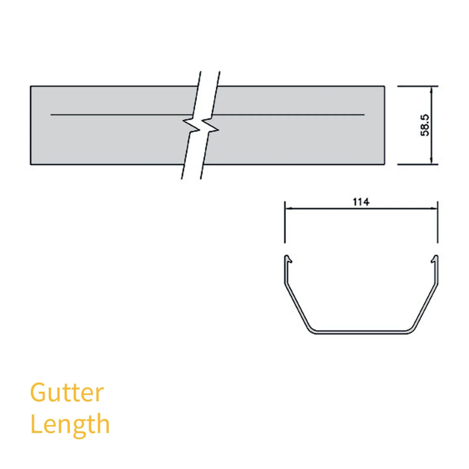 FloPlast Square Line 114mm Gutter (4m) - Image 9