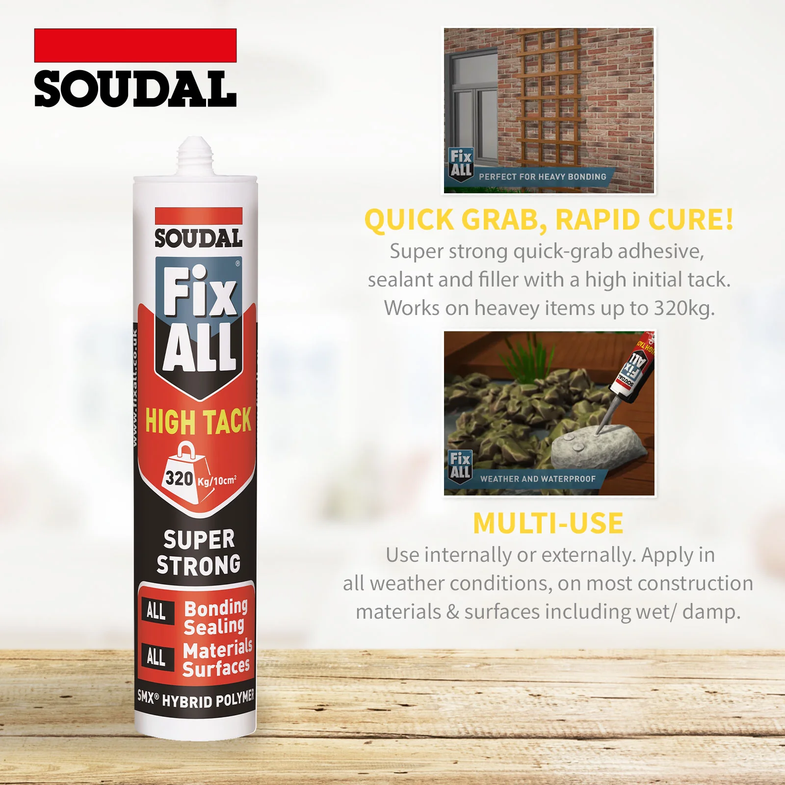 Soudal Fix ALL High Tack Adhesive & Sealant - Image 3