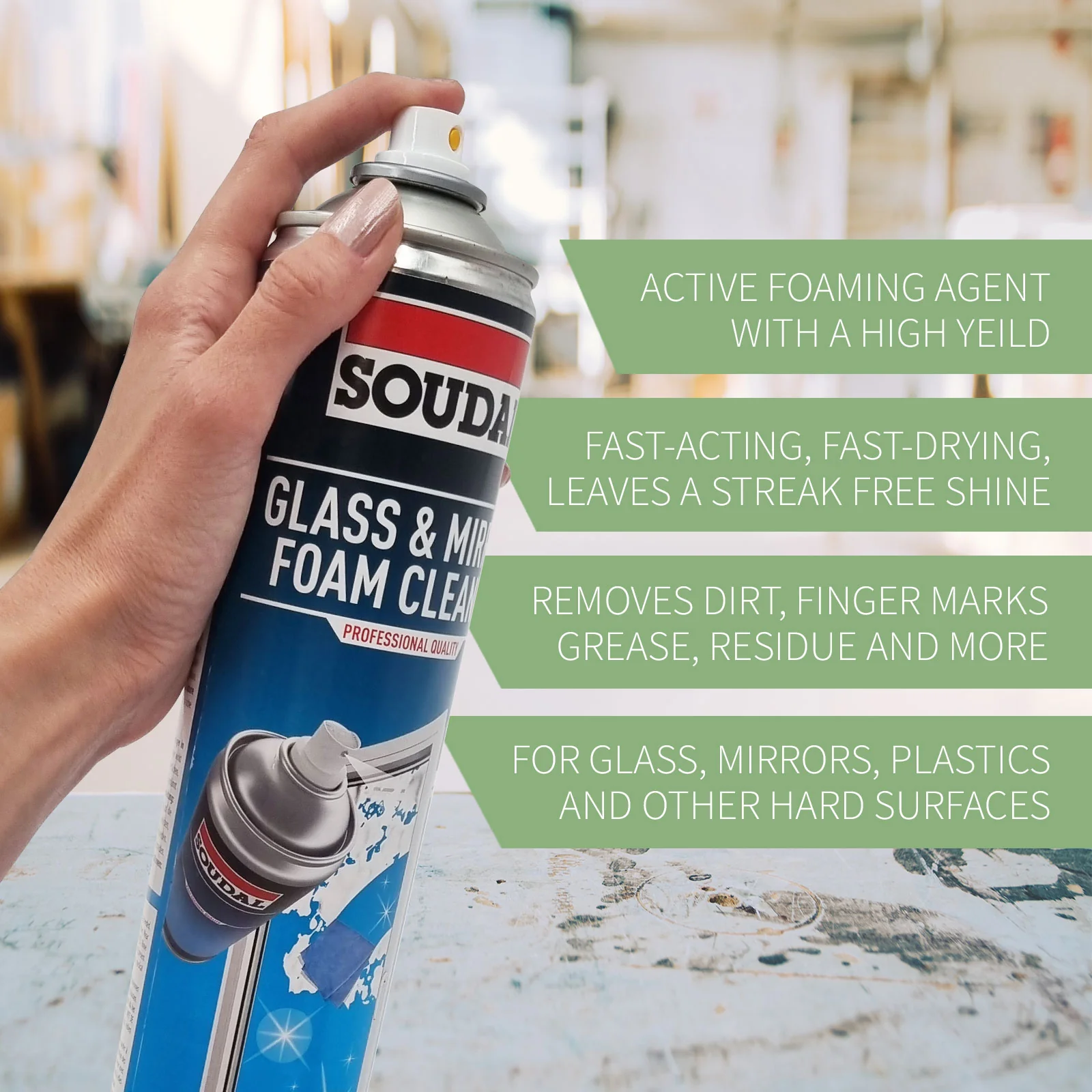 Soudal Glass & Mirror Foam Cleaner (750ml) - Image 3