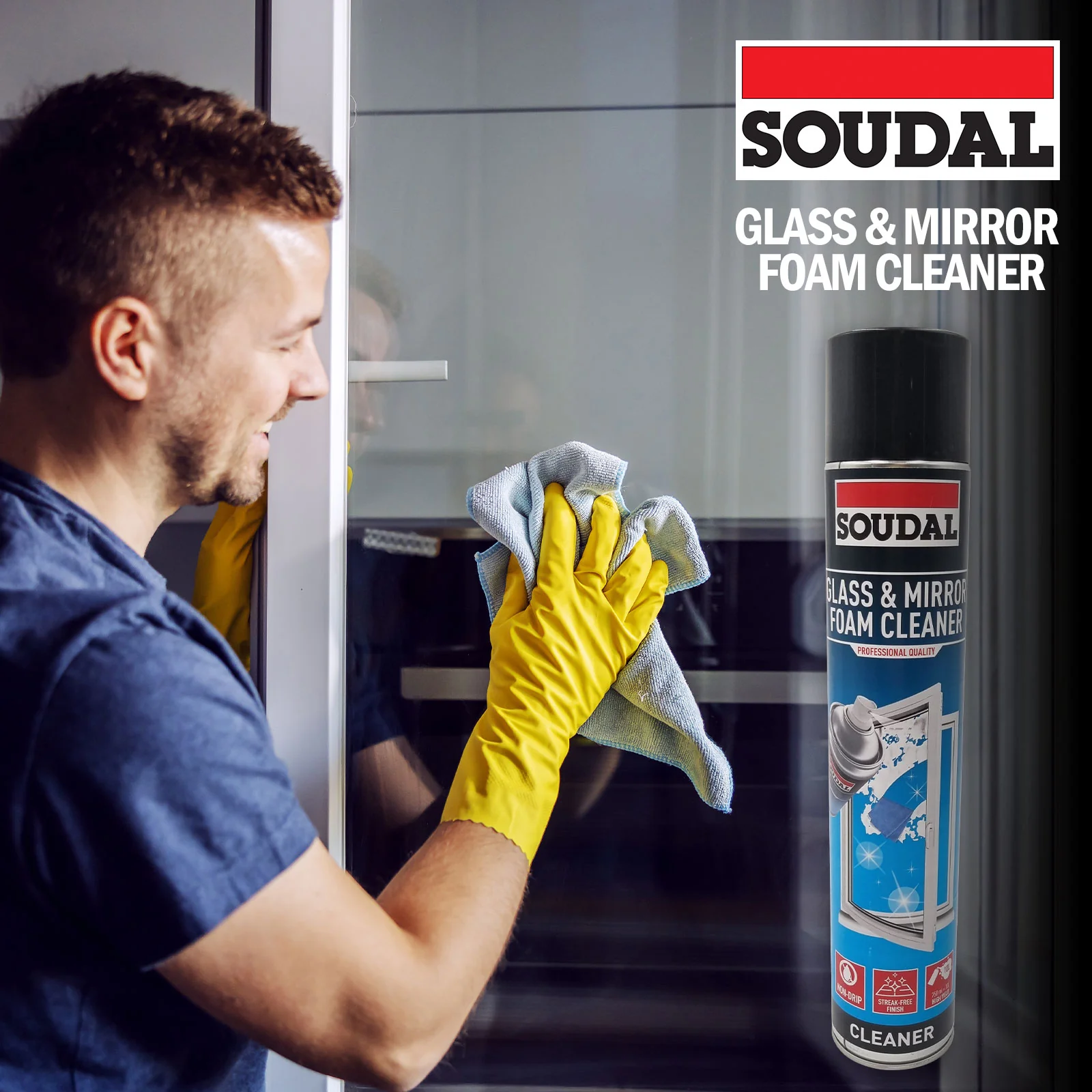 Soudal Glass & Mirror Foam Cleaner (750ml) - Image 8