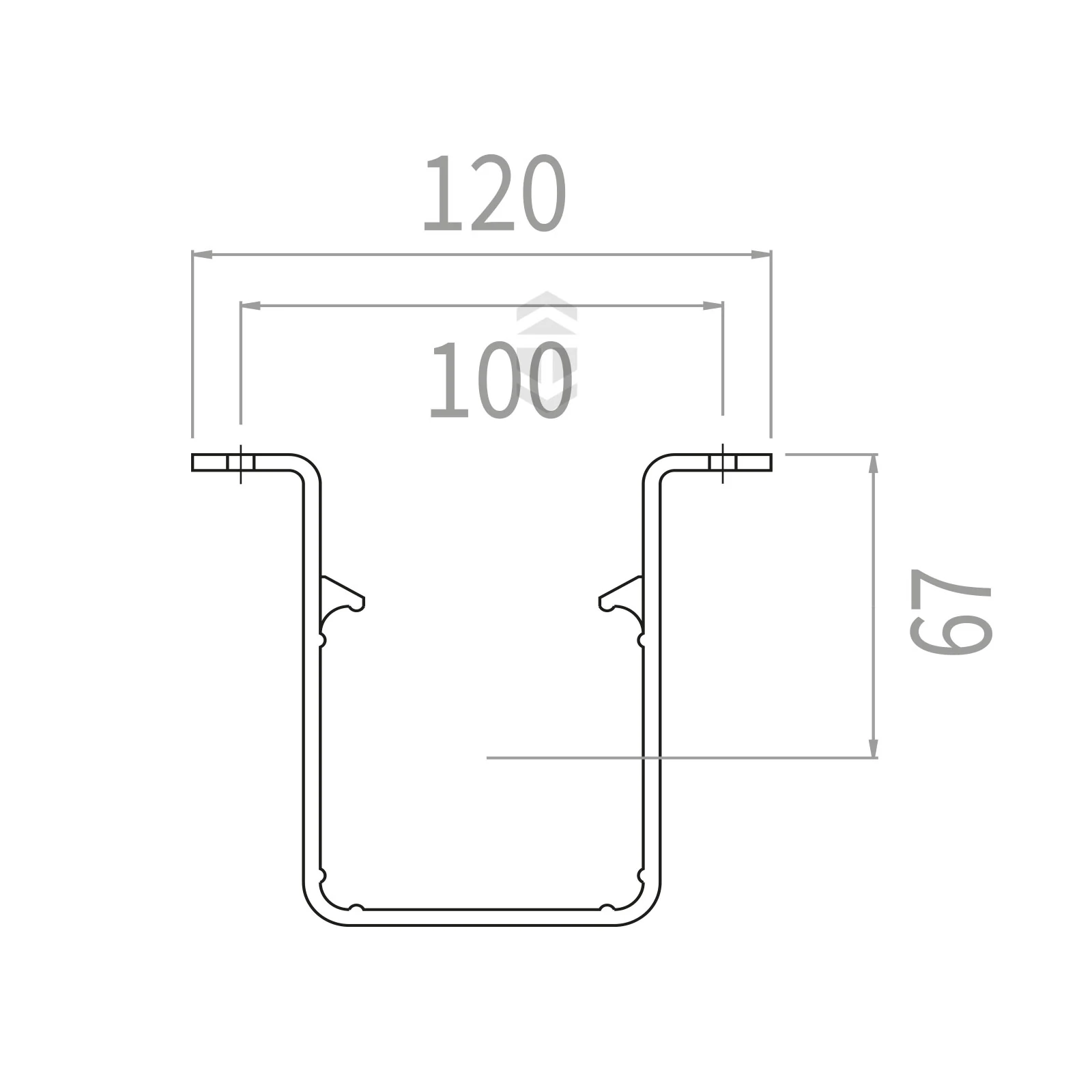Square Downpipe Clip (Offset) - Image 2