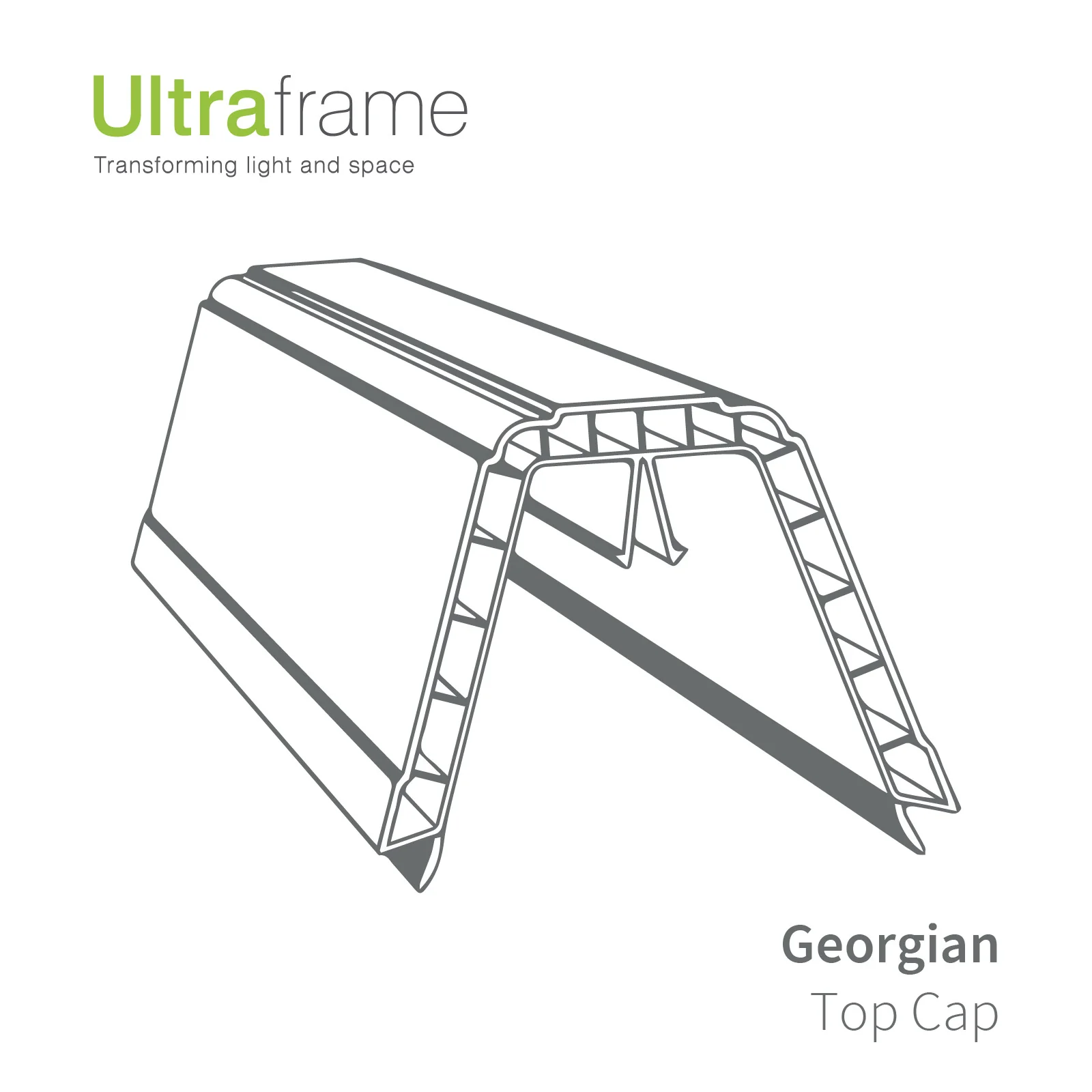 Ultraframe Chambered Glazing Bar Top Cap - Image 5