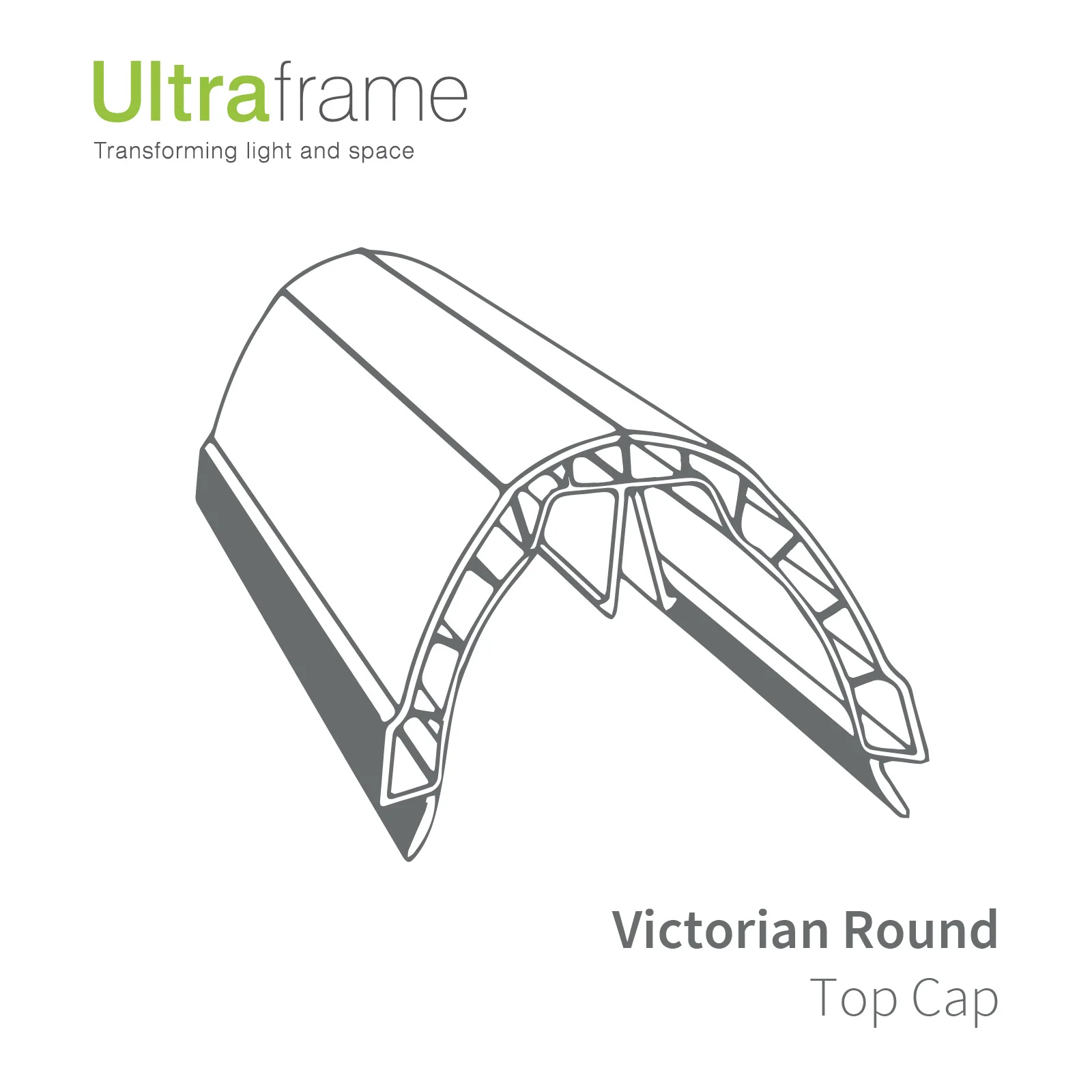 Ultraframe Chambered Glazing Bar Top Cap - Image 7