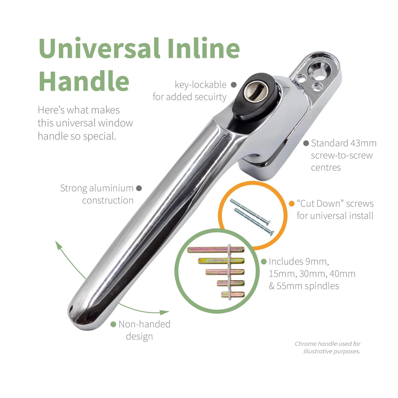 Kore Universal Espag Inline Window Handle - Image 3