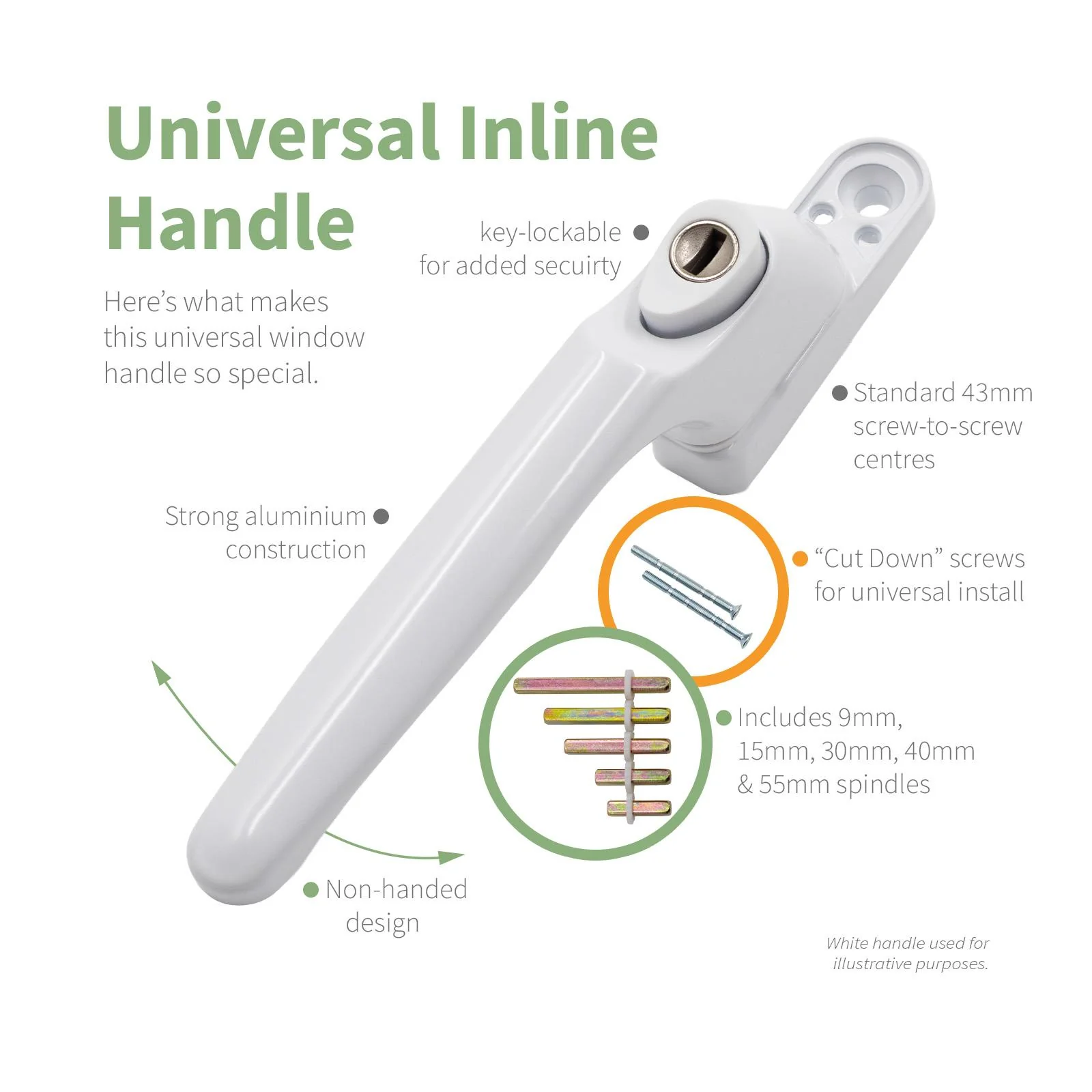 Kore Universal Espag Inline Window Handle - Image 7