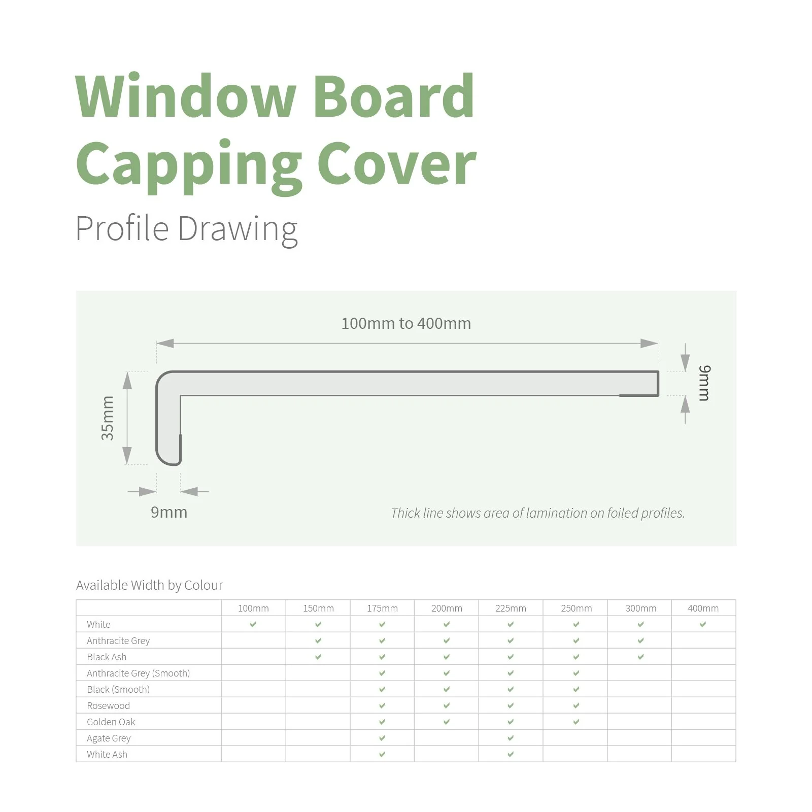 Window Board Capping Cover (1.25m) - Image 2