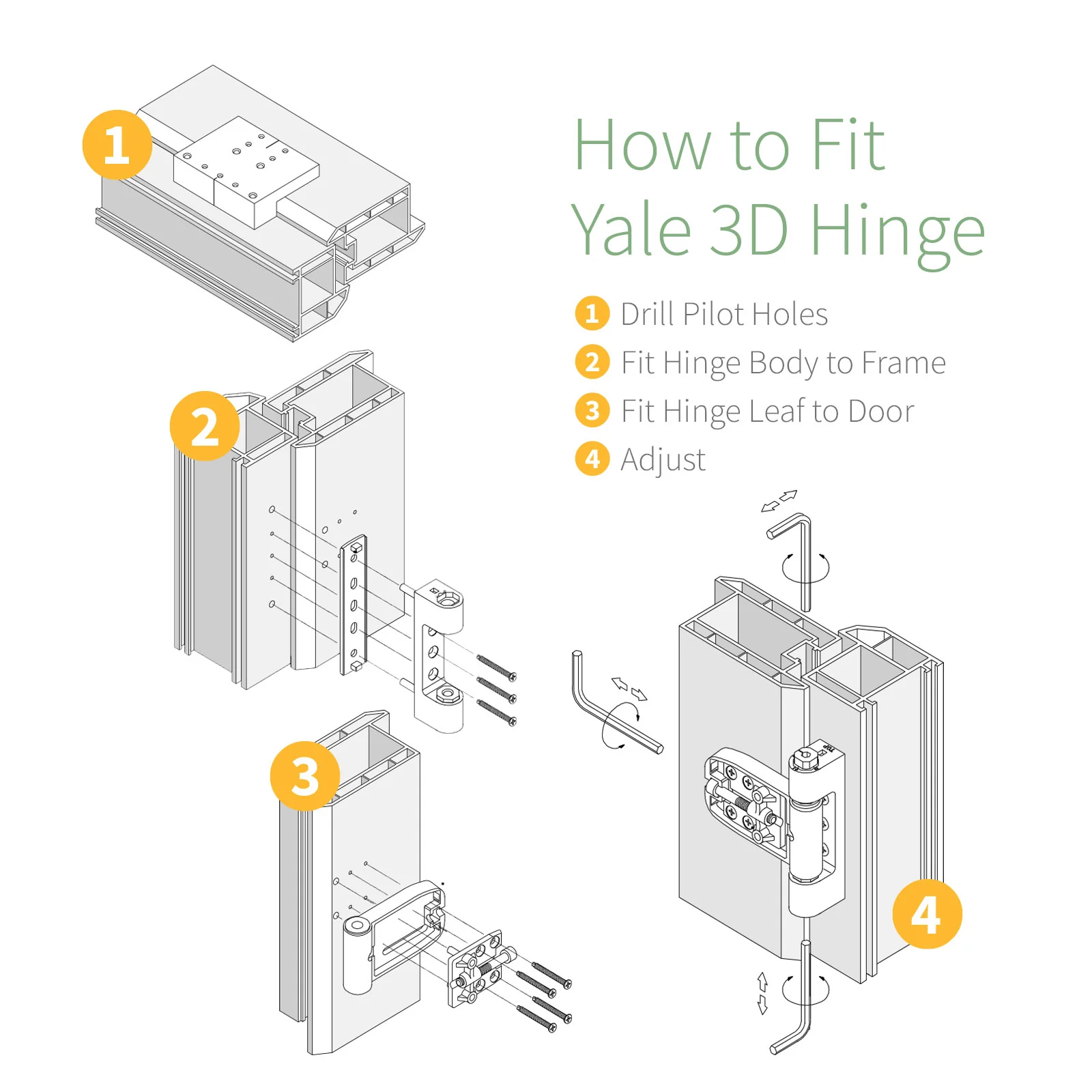 Yale 3D Flag Door Hinge - Image 4